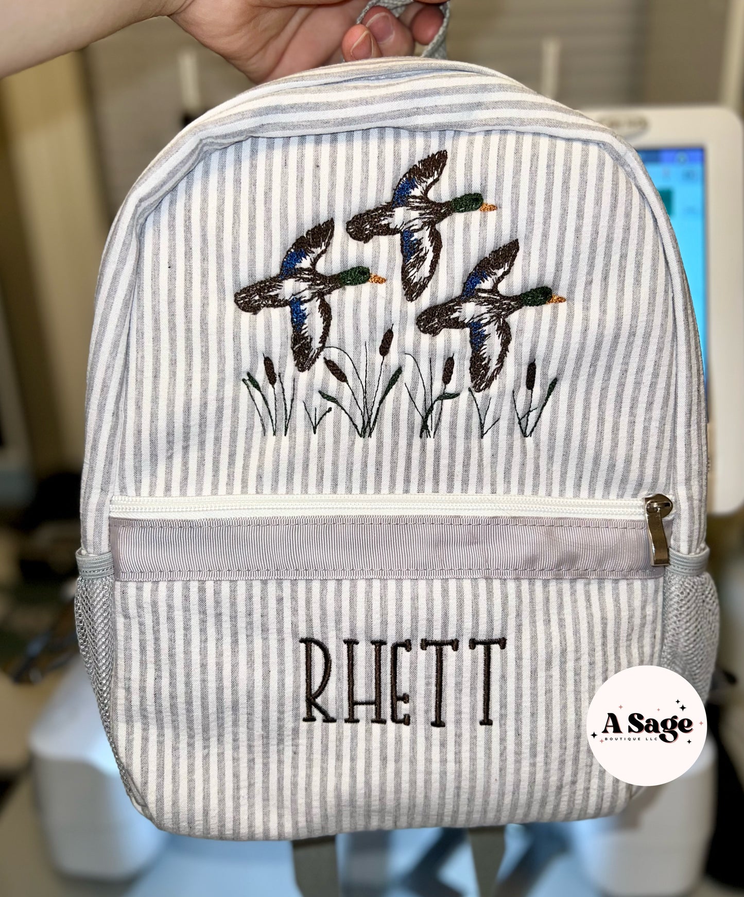 Seersucker (Mallard Duck) Backpack