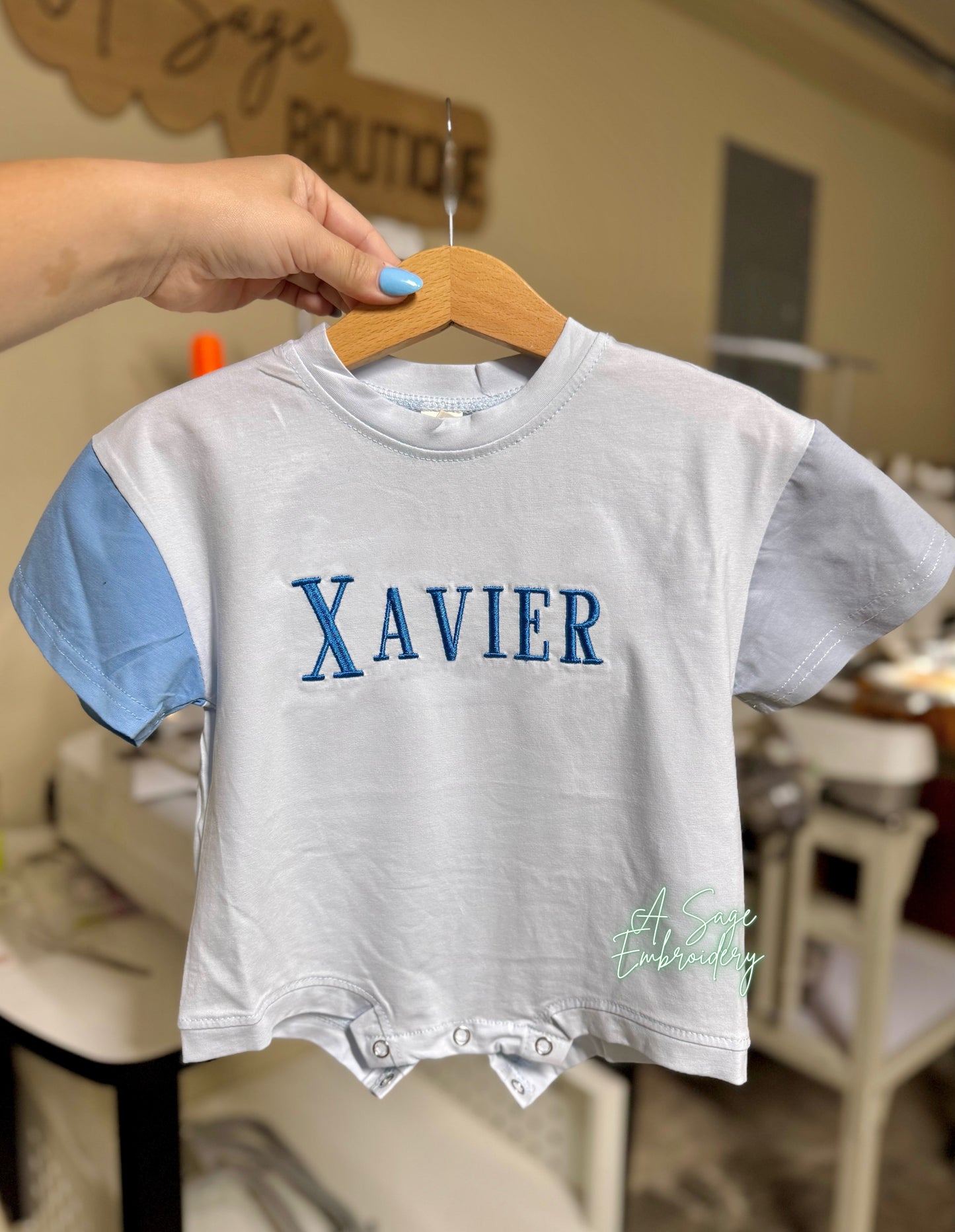 Color block bubble romper / embroidered bubble romper / bubble romper with custom embroidery personalized bubble romper / boys and girls