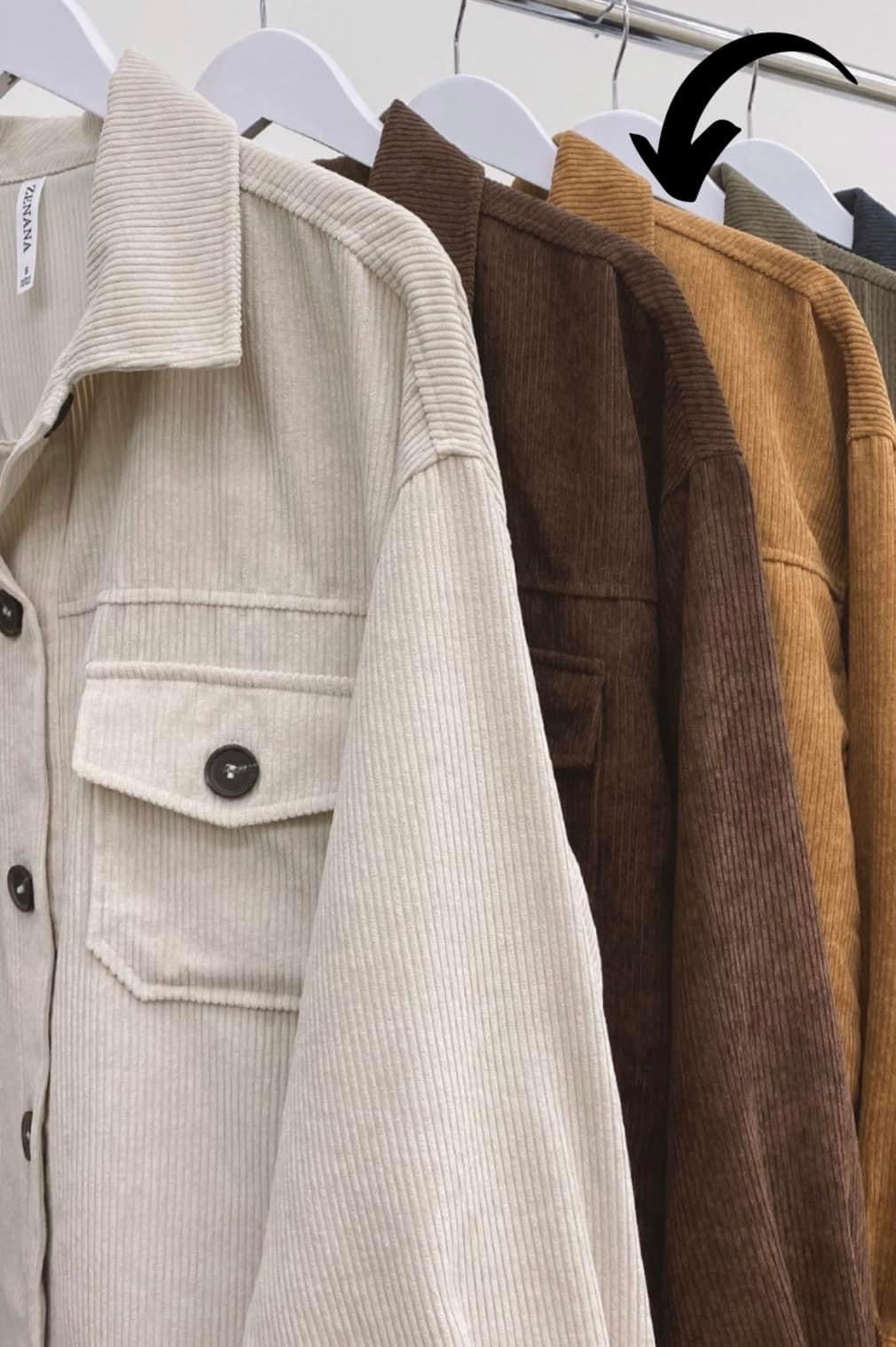 Corduroy Shacket - Camel