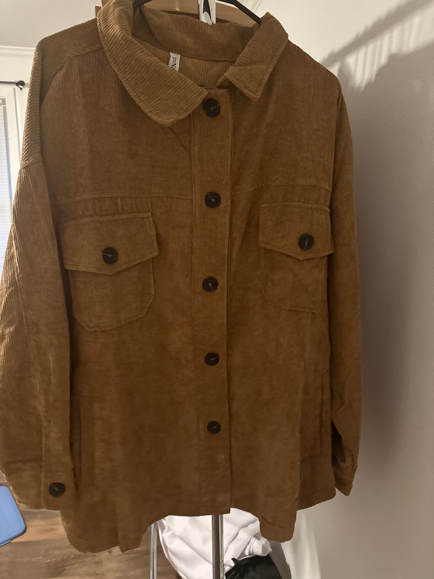 Corduroy Shacket - Camel