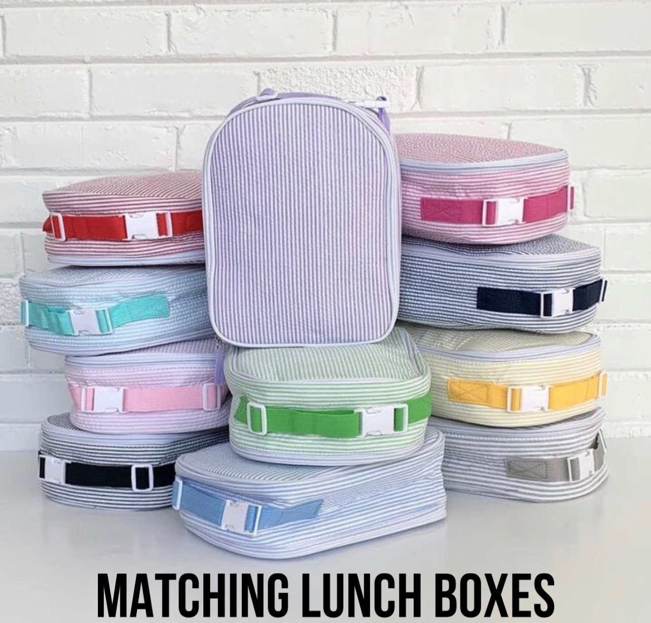 Embroidered Seersucker lunch box - mallard ducks - swamp - kids lunch box - lunch bag - adult lunch box - embroidered lunch box -embroidery