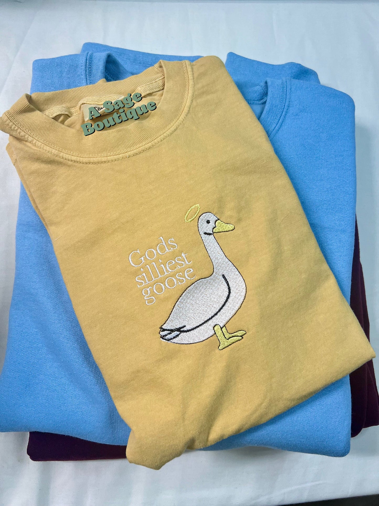 Gods silliest goose - embroidery design - funny quote - trendy t shirt - trending graphic tee - embroidered sweatshirt - goose - fun quote