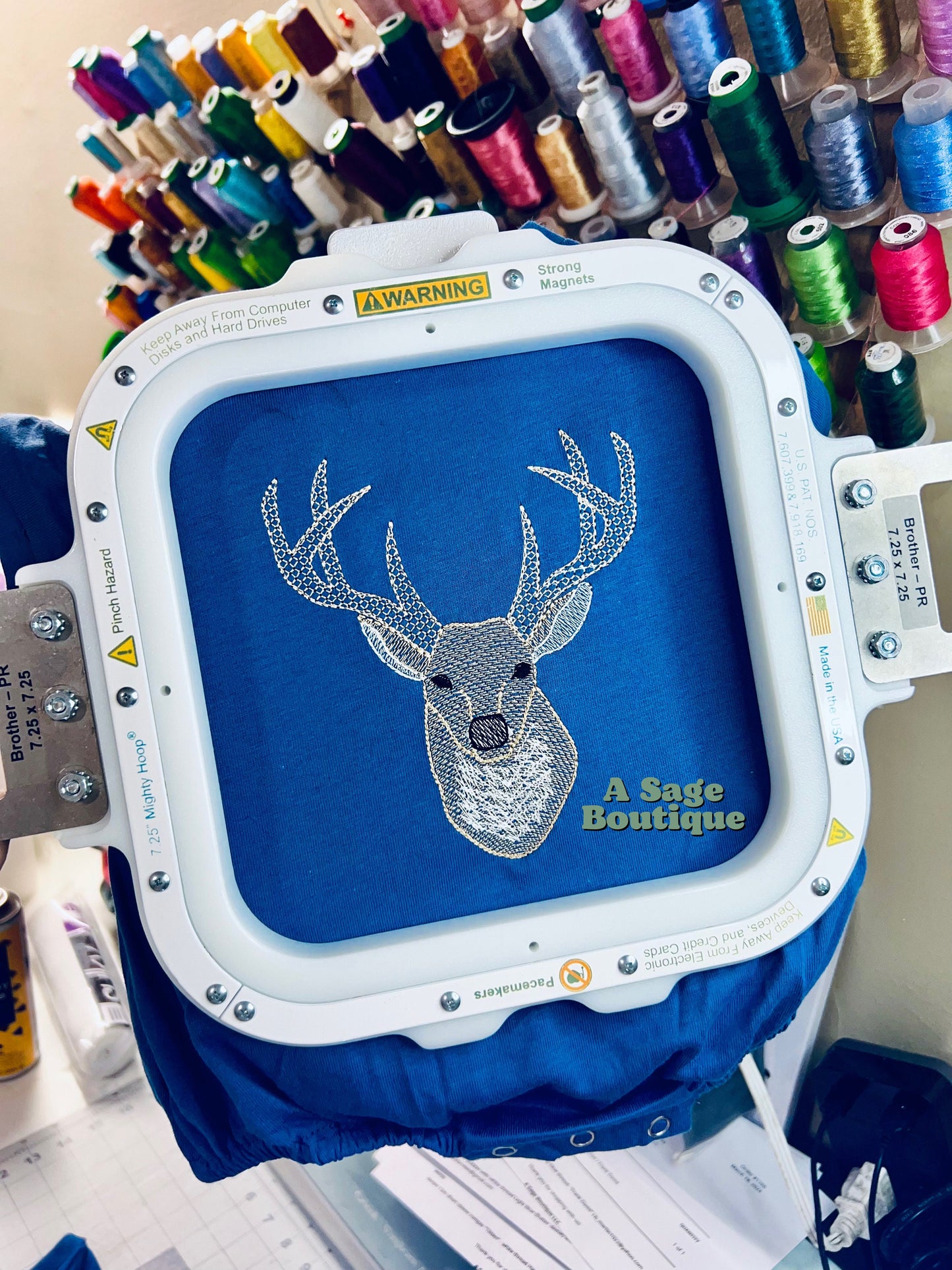 Embroidered Deer Bubble romper - T shirt - personalized - custom - embroidery - deer- buck - deer season - hunting season - name bubble tee