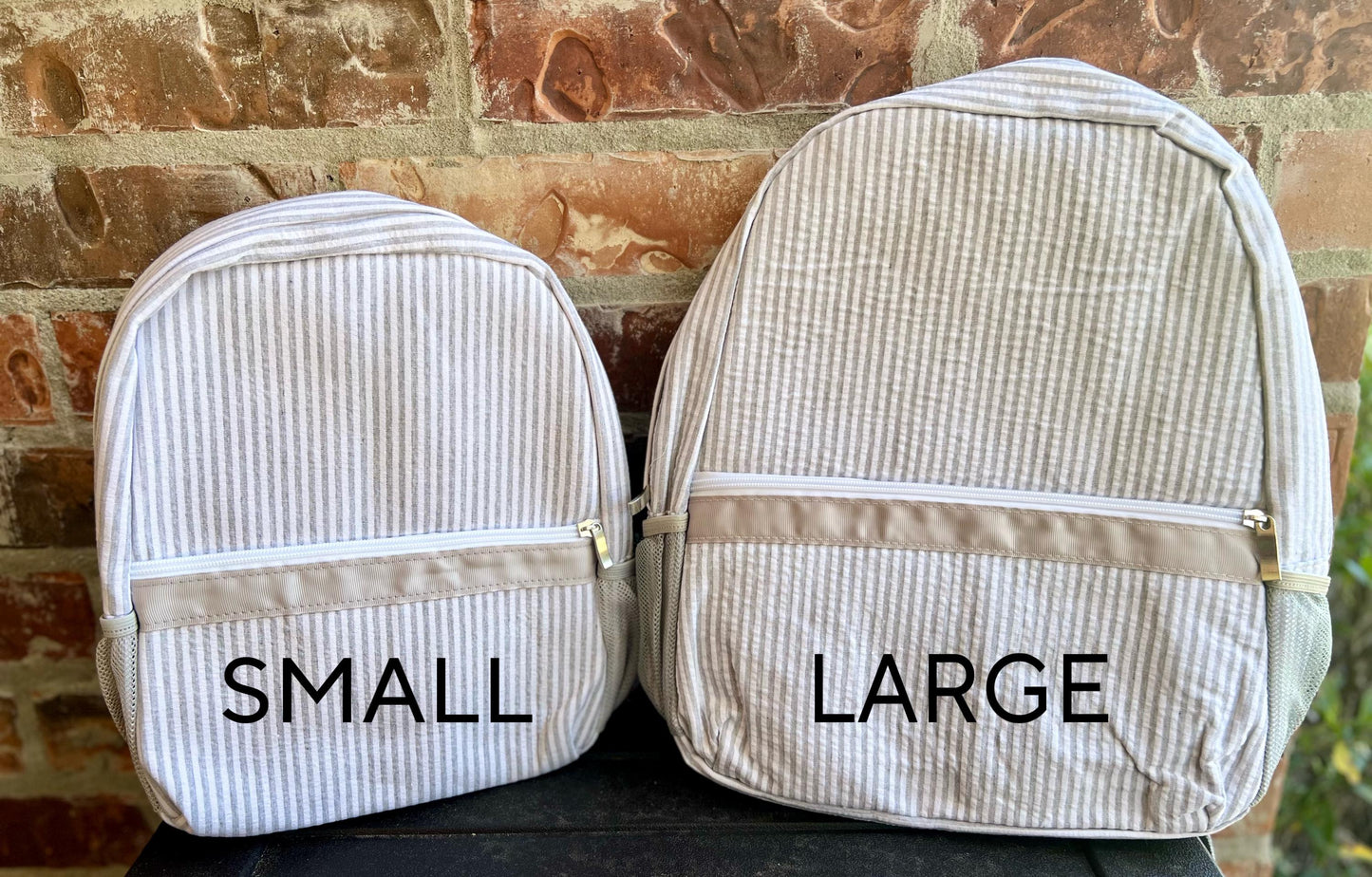 Embroidered Seersucker backpack - mallard ducks gingham - kids backpack - diaper bag - adult backpack - embroidered backpack - embroidery