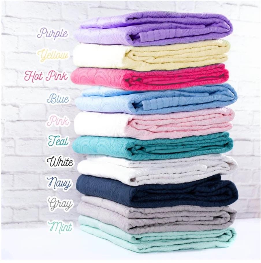 Embroidered name heirloom quilt with custom monogram, personalized baby blanket, baby quilt, embroidered custom heirloom blanket, cursive