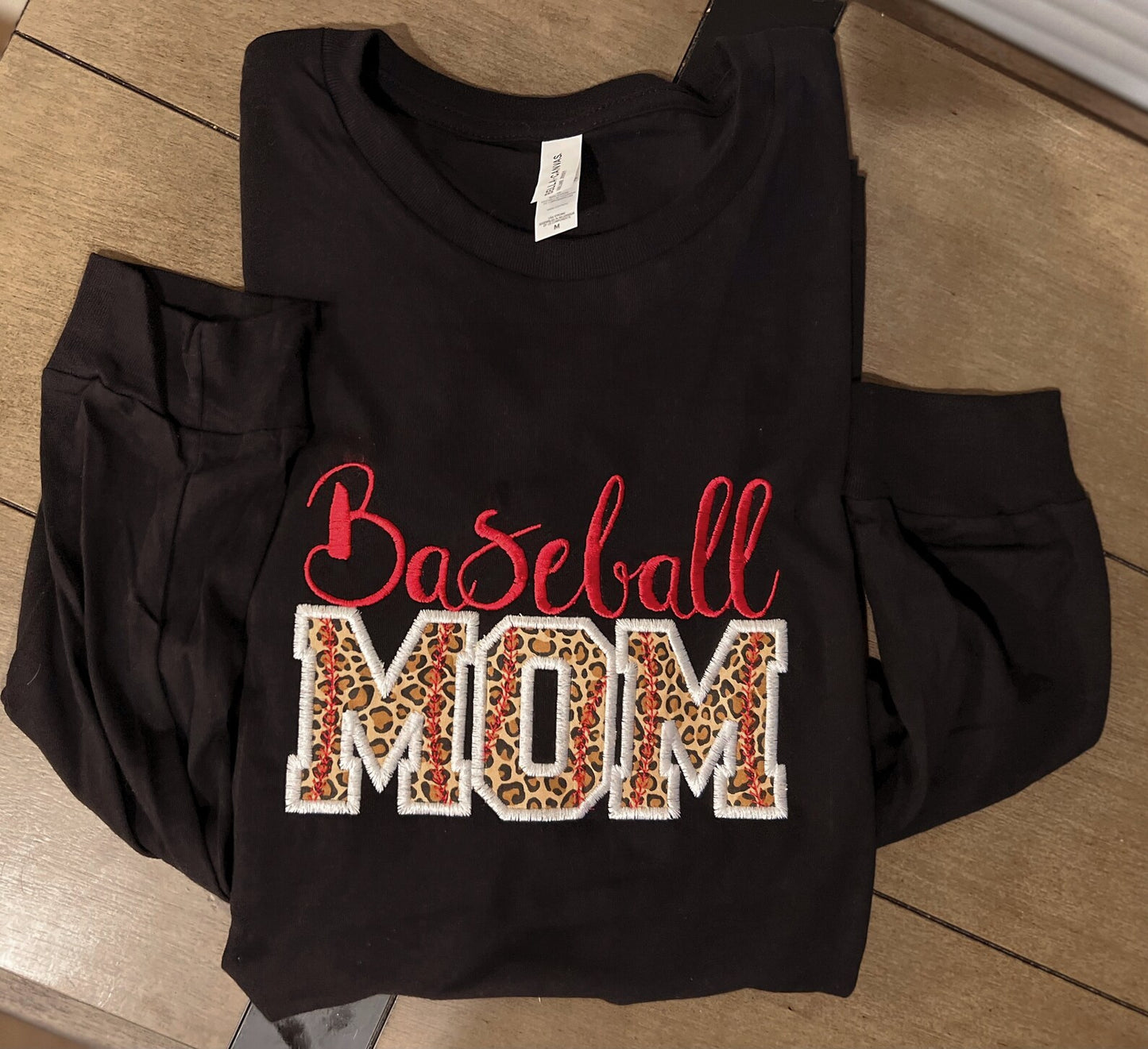 Baseball/softball mom - embroidered - leopard - cheetah