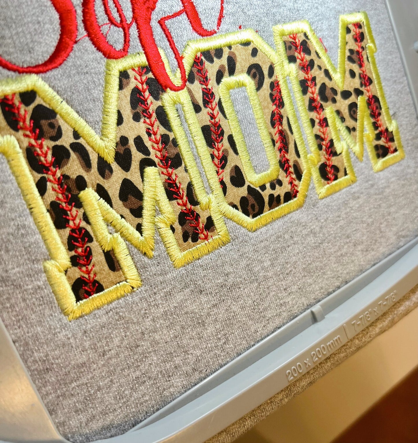 Baseball/softball mom - embroidered - leopard - cheetah