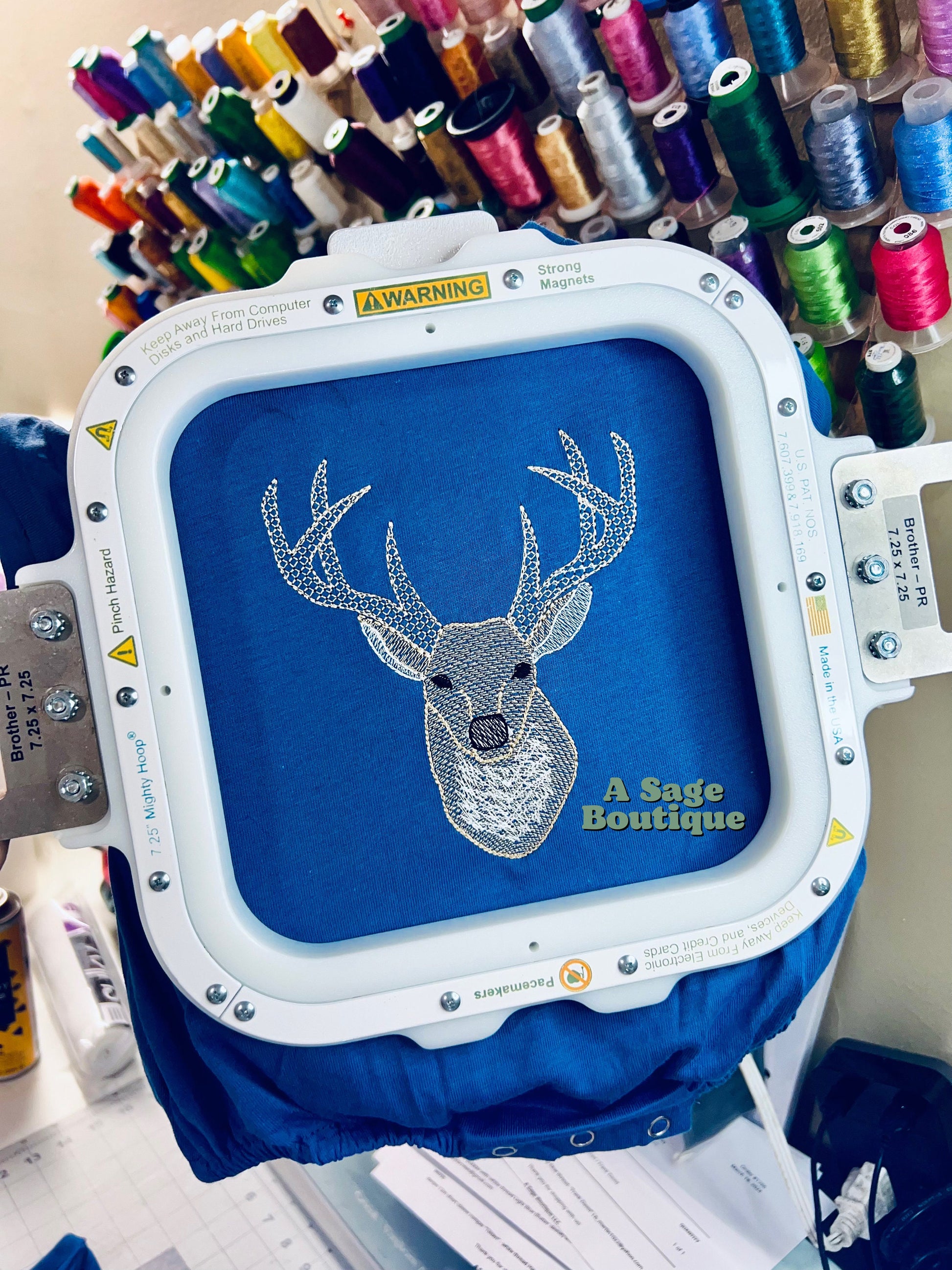 Embroidered Deer Bubble romper - T shirt - personalized - custom - embroidery - deer- buck - deer season - hunting season - name bubble tee