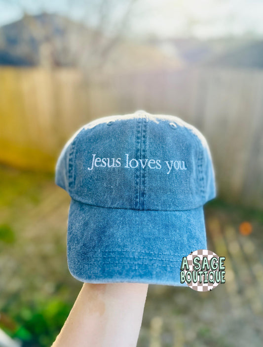 Jesus loves you cap / baseball cap / classic dad cap / Tucker hat / embroidered cap / Christian / god is good / religious style / cap / hat